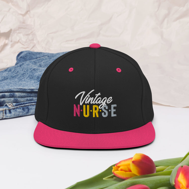 Snapback Hat Novelty Vintage Nurse Retro Medical Professional Hilarious Licensed Hospital Staff Tech Expert Fan