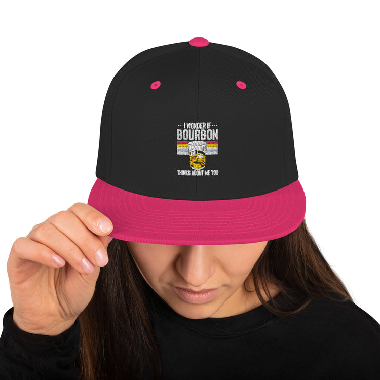 Snapback Hat Hilarious Alcoholic Bourbon Drink Lover Beverage Tastes Pun Humorous Fermented Wine Drinks Party Fun