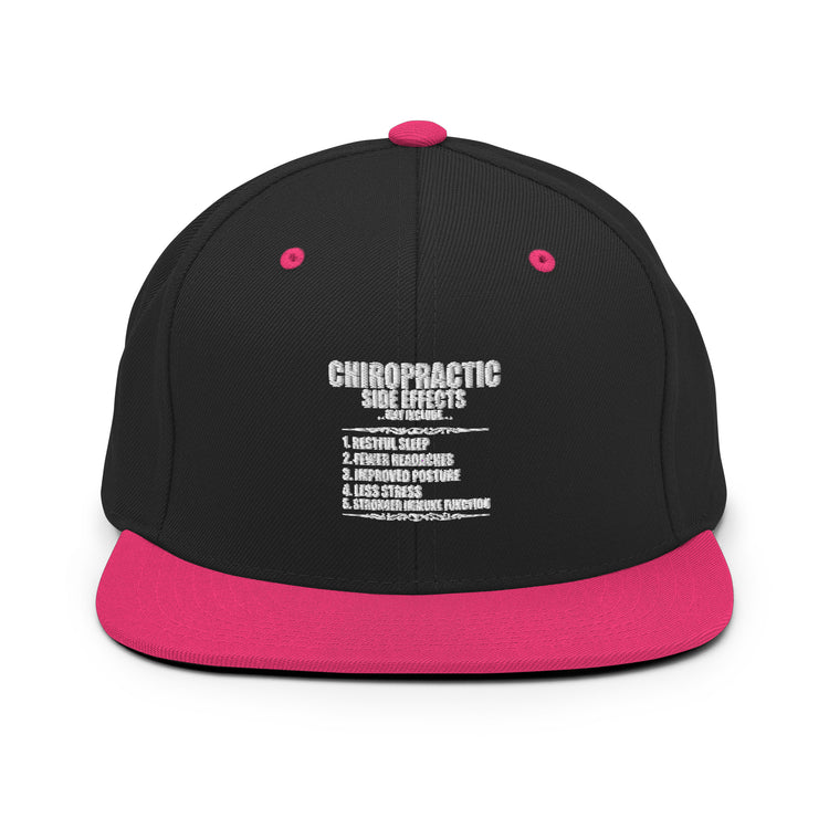 Snapback Hat Chiropractic Side Effects Orthopedic Bone Spinal Expert Physician Medicine Fun