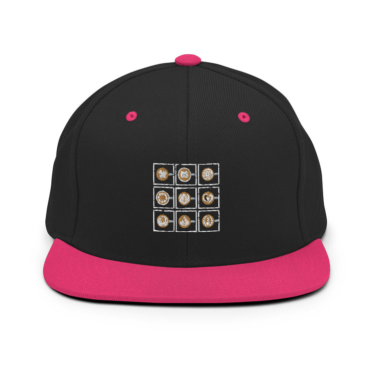 Snapback Hat  Espresso Arts Designs Caffeinated Drinks Barman Barkeeper Mixing Mixology