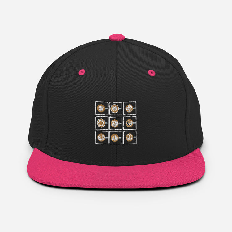 Snapback Hat  Espresso Arts Designs Caffeinated Drinks Barman Barkeeper Mixing Mixology