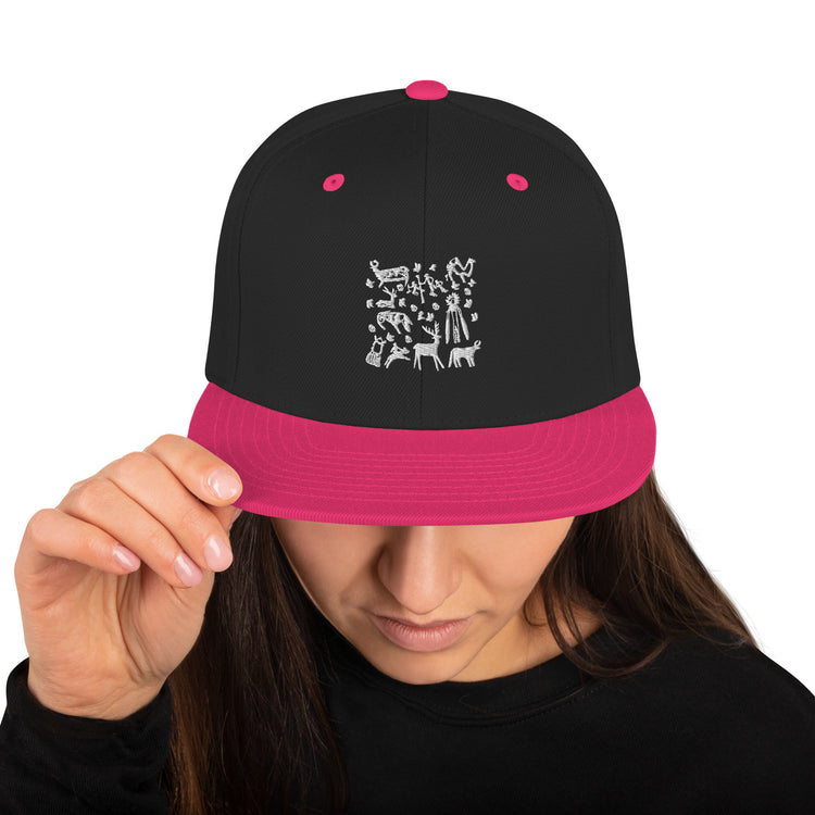 Snapback Hat Pictograph Carving Engravings Mimbres Drawing Figures Carves Illustration Lover