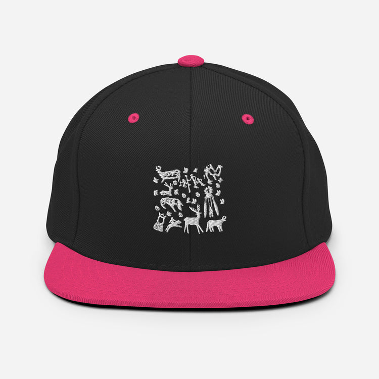 Snapback Hat Pictograph Carving Engravings Mimbres Drawing Figures Carves Illustration Lover