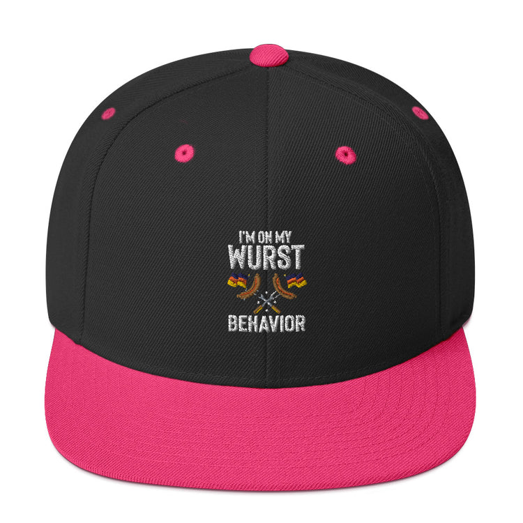 Snapback Hat  I'm My Wurst Behavior Germanic Fair Novelty Germany Season Concert Drink Beer