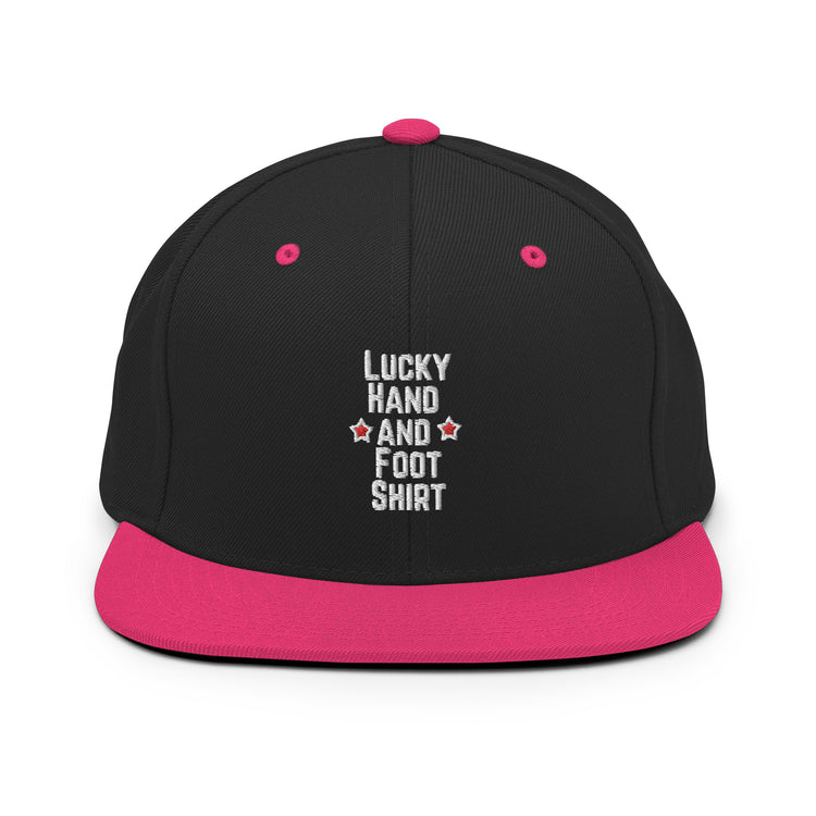 Snapback Hat Hilarious Luck Hand And Foot Outfit Poker Gambler Wager Risks Taker Betting Lover