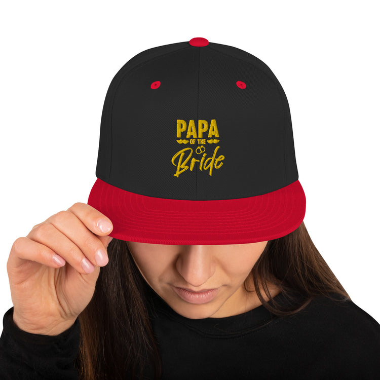 Snapback Hat Humorous Wedding Dad Papa Bridal Nuptial Party Sarcasm Pun Hilarious Bride's Dads FamilyGrandpa Fun