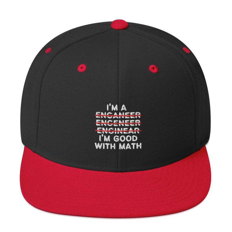 Snapback Hat Humorous Mechanic Machinist Tech Cogwheel Engine Novelty Electricity Expert Developer Builder Planner