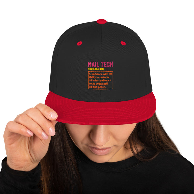 Snapback Hat Humorous Nail Tech Manicurist Beautician Cosmetician Cosmetology Hilarious Manicure Pedicure Expert