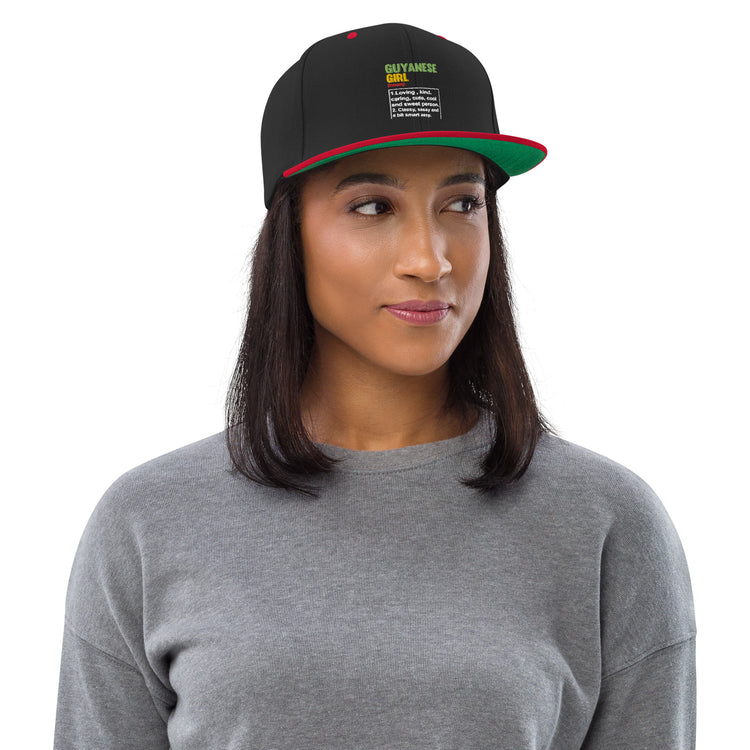 Snapback Hat Humorous Guyanese Girl British Nationalism Pun Novelty Patriotic Patriotism Characteristics Lover