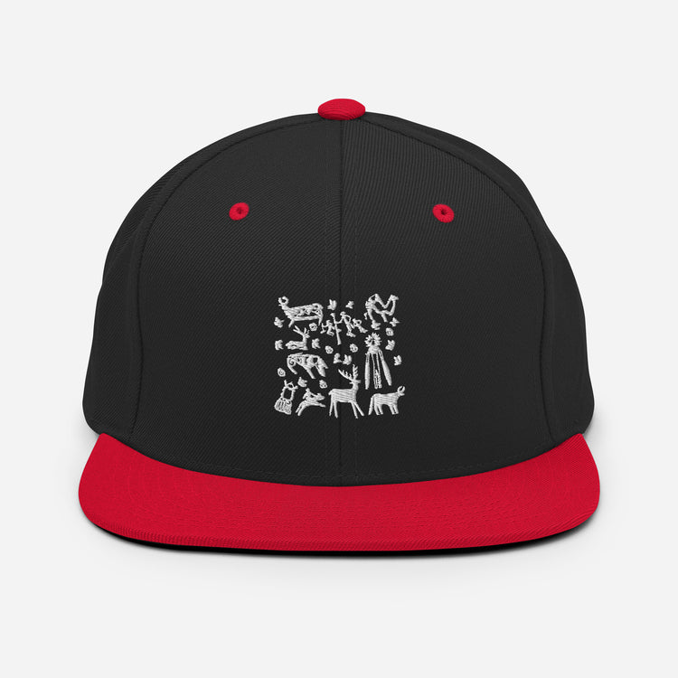 Snapback Hat Pictograph Carving Engravings Mimbres Drawing Figures Carves Illustration Lover