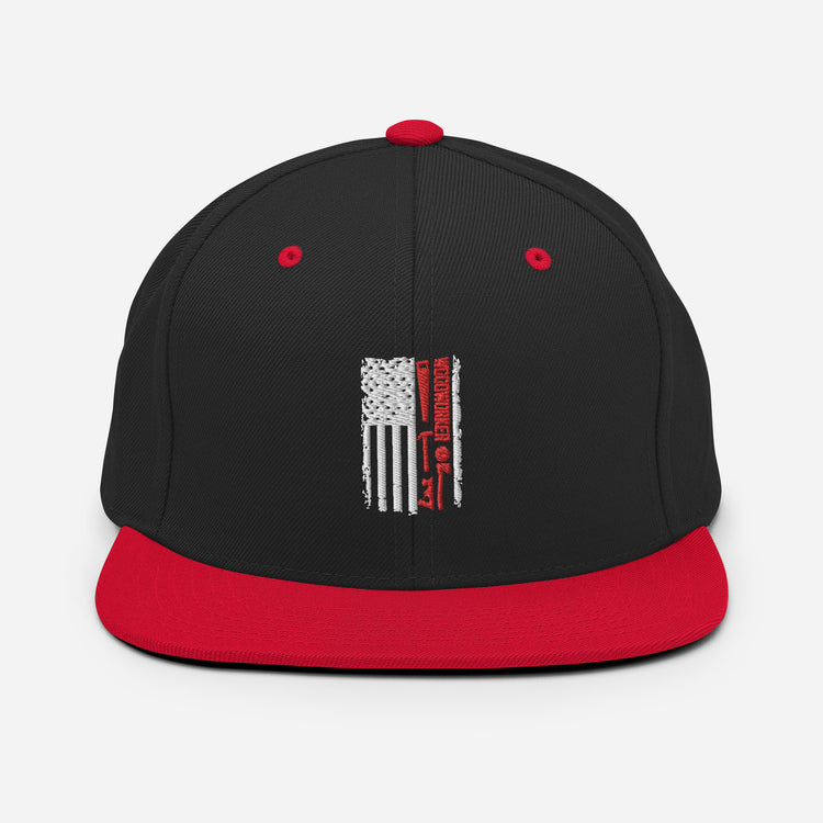 Snapback Hat Humorous US Banner Nationalistic Woodworker Carpentry Cabinetmaker Joinery