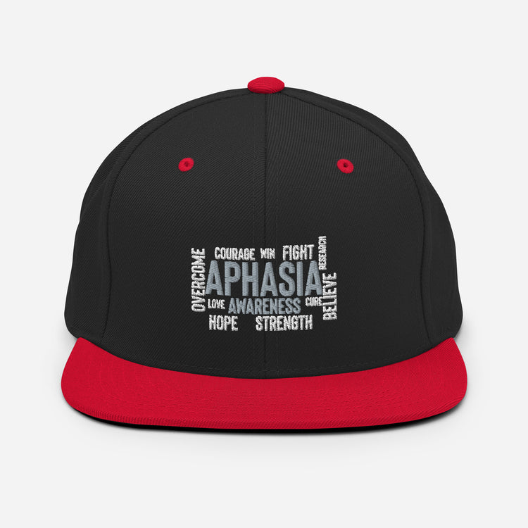 Snapback Hat  Novelty Aphasia Awareness Dysarthria Believer Overcomer Silent Brain Disease