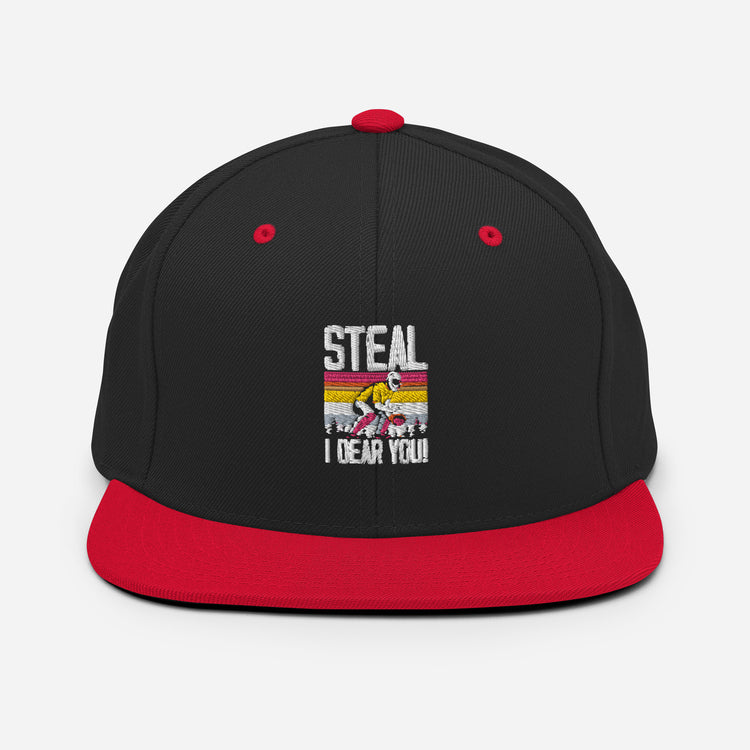 Snapback Hat Humorous Retro Steal Softball Fan Field Sports Group Baseman Outfielder Pitcher