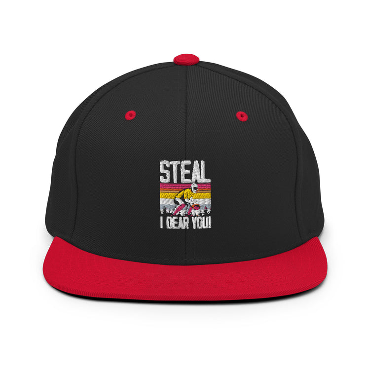 Snapback Hat Humorous Retro Steal Softball Fan Field Sports Group Baseman Outfielder Pitcher