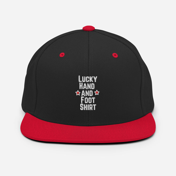 Snapback Hat Hilarious Luck Hand And Foot Outfit Poker Gambler Wager Risks Taker Betting Lover