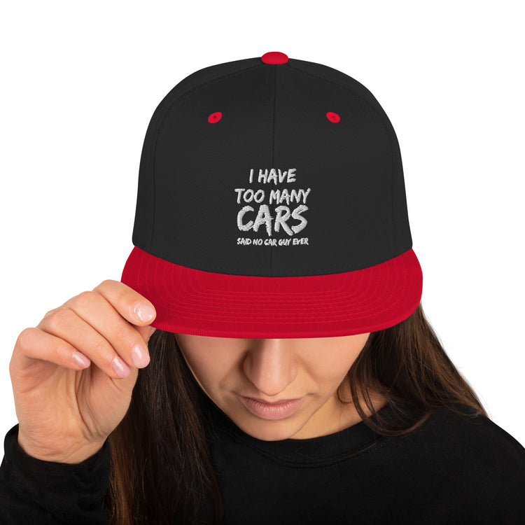 Snapback Hat Hilarious Have Too Many Cars Automobile Racing Riding Driving Mobile Vehicles