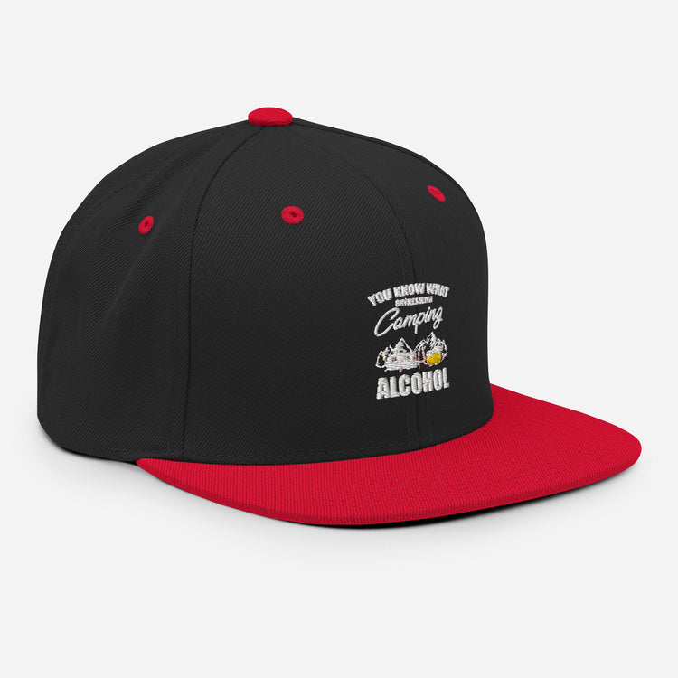 Snapback Hat Novelty Know Rhymes With Camping Alcohol Drinking Campsite Alcoholic Beverage Fan