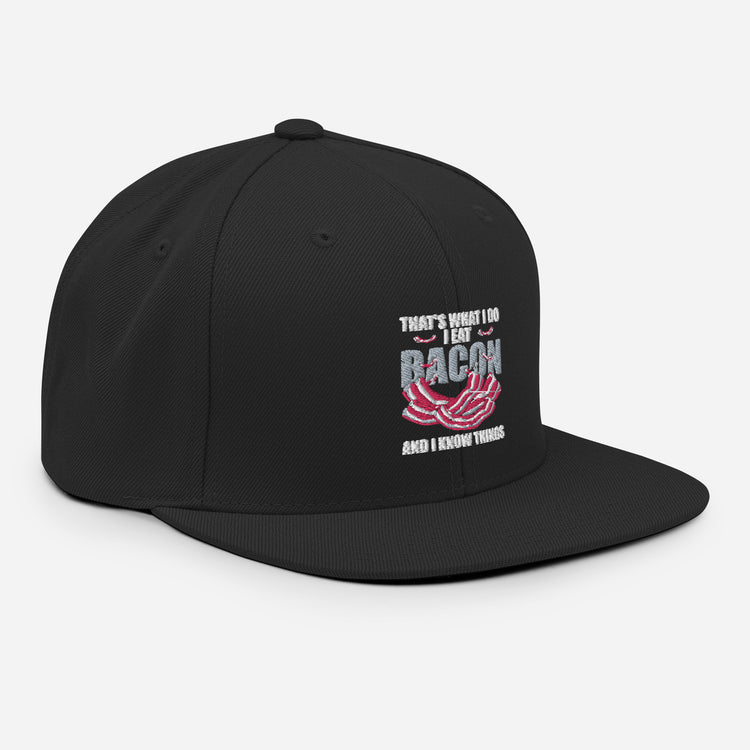 Snapback Hat Hilarious Bacon Meats Pork Gammon Smoked Pancetta Smoking Porkbellies Eating