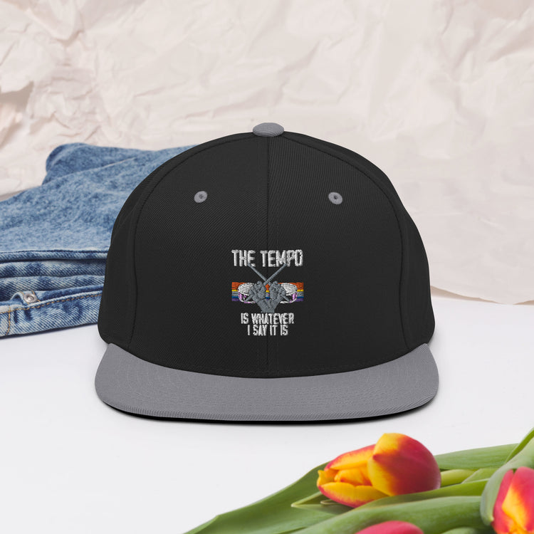 Snapback Hat The Tempo Percussionist Drum Bassist Band Music Enthusiast Novelty Band Loud Company Group Music