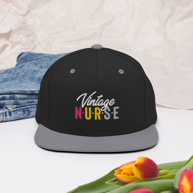 Snapback Hat Novelty Vintage Nurse Retro Medical Professional Hilarious Licensed Hospital Staff Tech Expert Fan