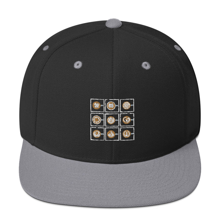 Snapback Hat  Espresso Arts Designs Caffeinated Drinks Barman Barkeeper Mixing Mixology