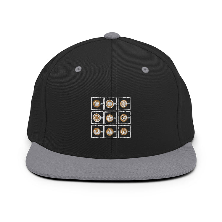 Snapback Hat  Espresso Arts Designs Caffeinated Drinks Barman Barkeeper Mixing Mixology