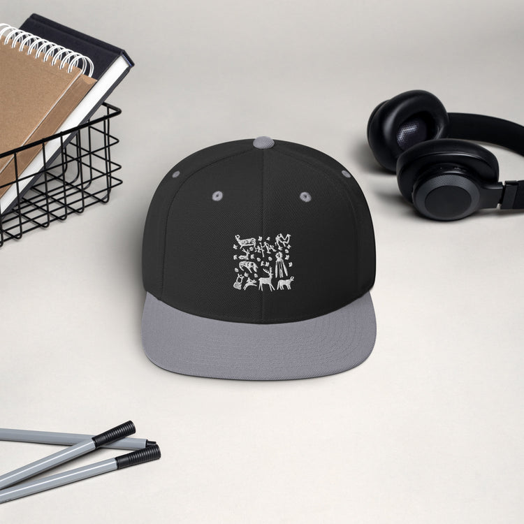 Snapback Hat Pictograph Carving Engravings Mimbres Drawing Figures Carves Illustration Lover