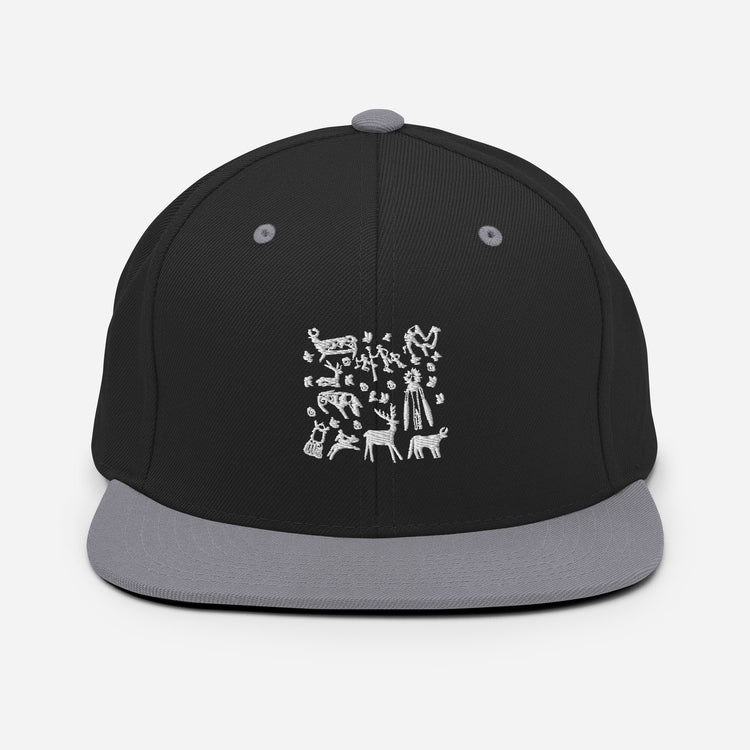 Snapback Hat Pictograph Carving Engravings Mimbres Drawing Figures Carves Illustration Lover