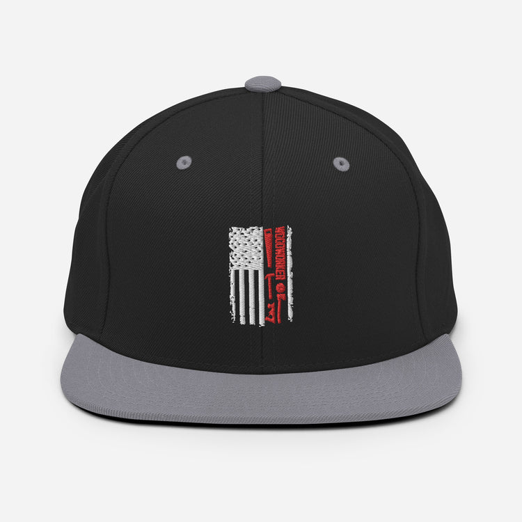 Snapback Hat Humorous US Banner Nationalistic Woodworker Carpentry Cabinetmaker Joinery