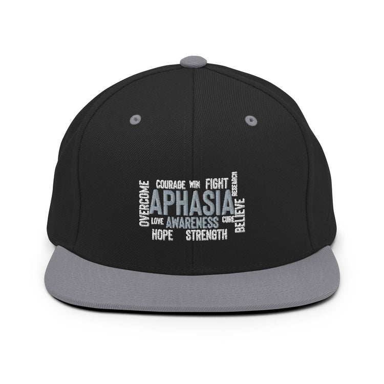 Snapback Hat  Novelty Aphasia Awareness Dysarthria Believer Overcomer Silent Brain Disease