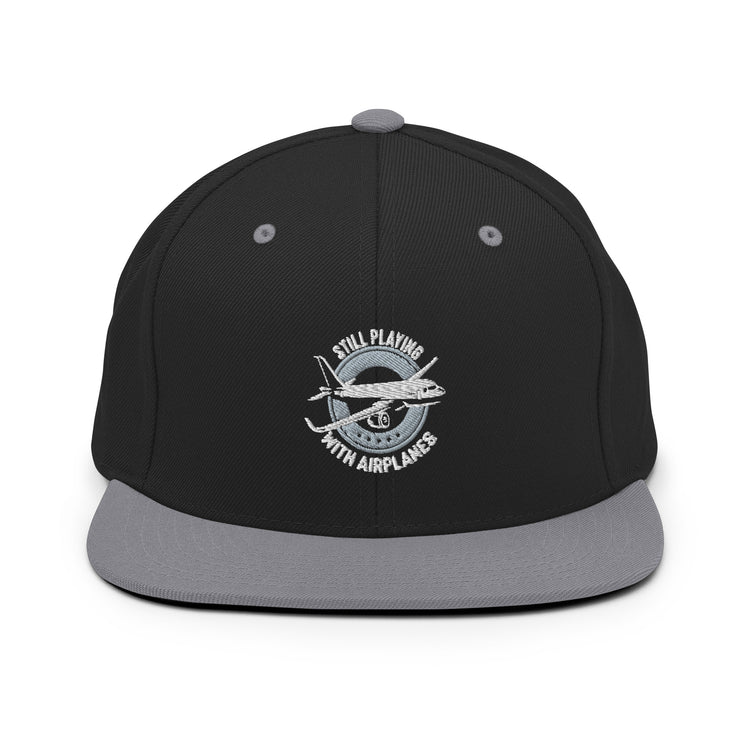 Snapback Hat Novelty Still Playing With Airplanes Copilot Outfit Aviation Aviator Seaplane Fan