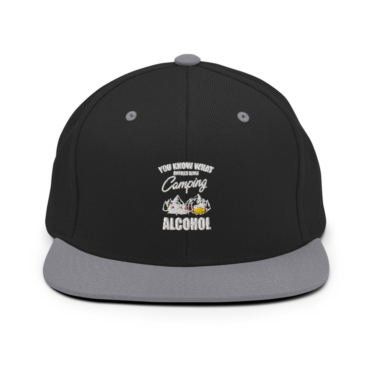 Snapback Hat Novelty Know Rhymes With Camping Alcohol Drinking Campsite Alcoholic Beverage Fan