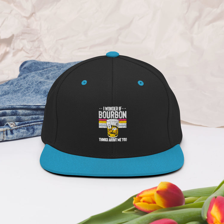 Snapback Hat Hilarious Alcoholic Bourbon Drink Lover Beverage Tastes Pun Humorous Fermented Wine Drinks Party Fun