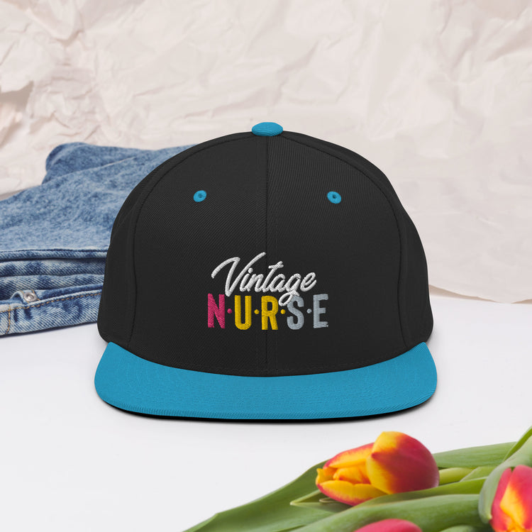 Snapback Hat Novelty Vintage Nurse Retro Medical Professional Hilarious Licensed Hospital Staff Tech Expert Fan