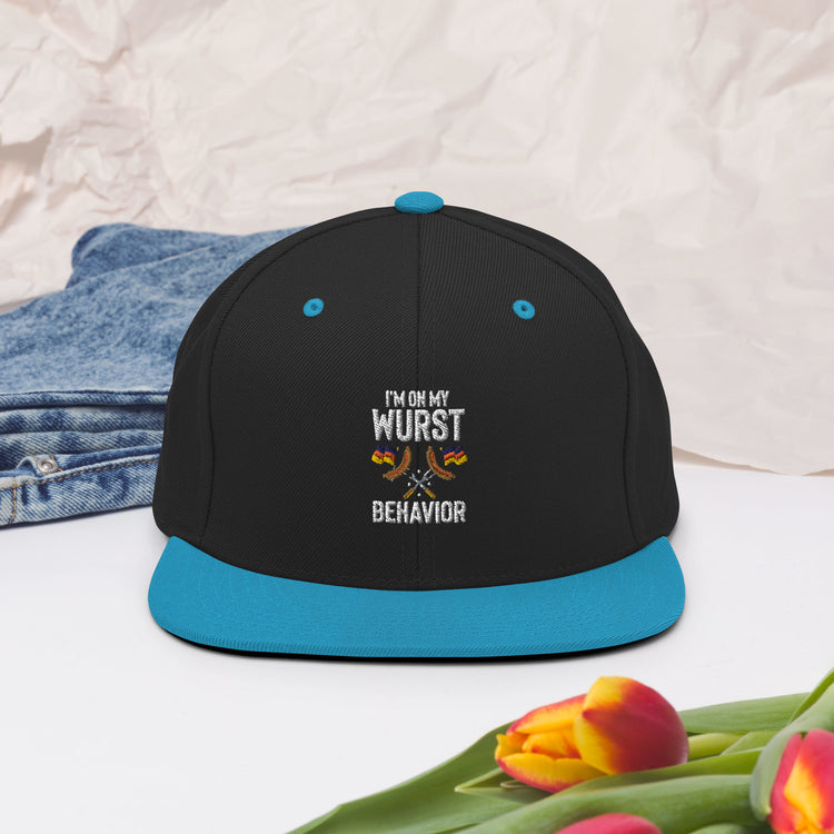 Snapback Hat  I'm My Wurst Behavior Germanic Fair Novelty Germany Season Concert Drink Beer