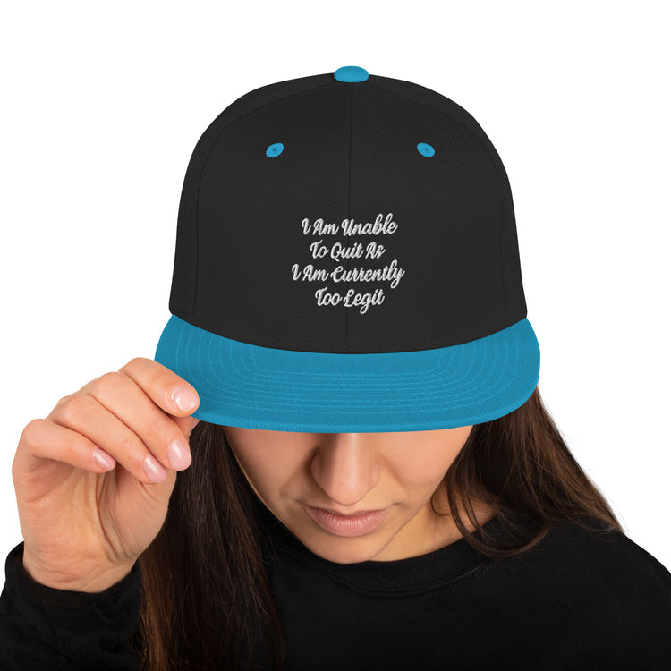 Snapback Hat Humorous Co-Worker Workout Working Out Sayings Enthusiast Novelty Motivational Slogan Phrases