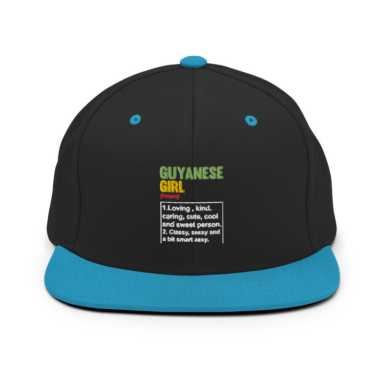 Snapback Hat Humorous Guyanese Girl British Nationalism Pun Novelty Patriotic Patriotism Characteristics Lover