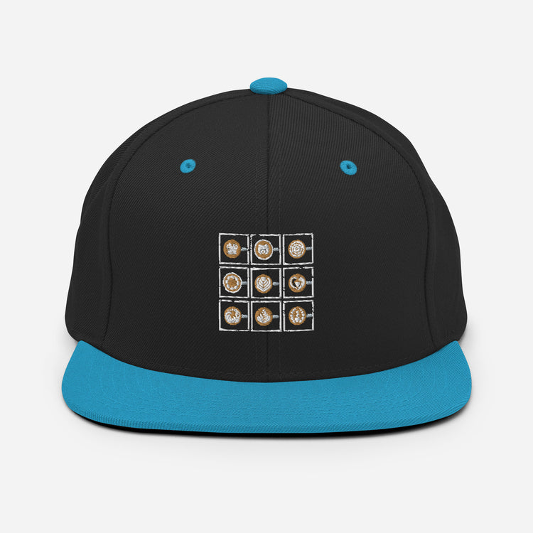 Snapback Hat  Espresso Arts Designs Caffeinated Drinks Barman Barkeeper Mixing Mixology