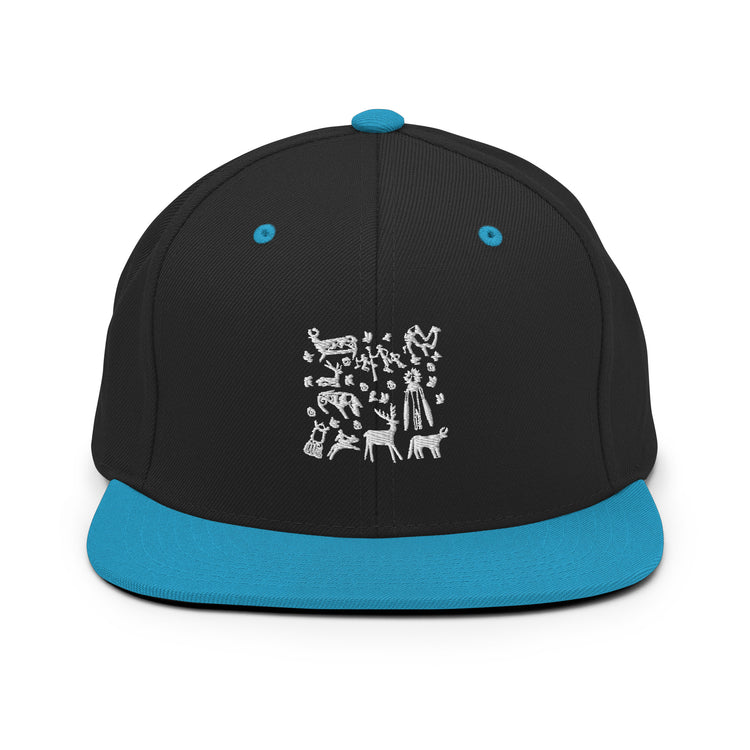 Snapback Hat Pictograph Carving Engravings Mimbres Drawing Figures Carves Illustration Lover