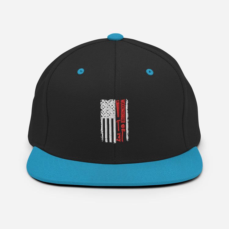 Snapback Hat Humorous US Banner Nationalistic Woodworker Carpentry Cabinetmaker Joinery