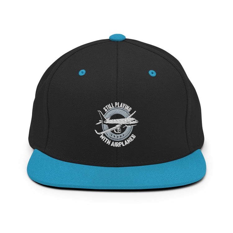 Snapback Hat Novelty Still Playing With Airplanes Copilot Outfit Aviation Aviator Seaplane Fan