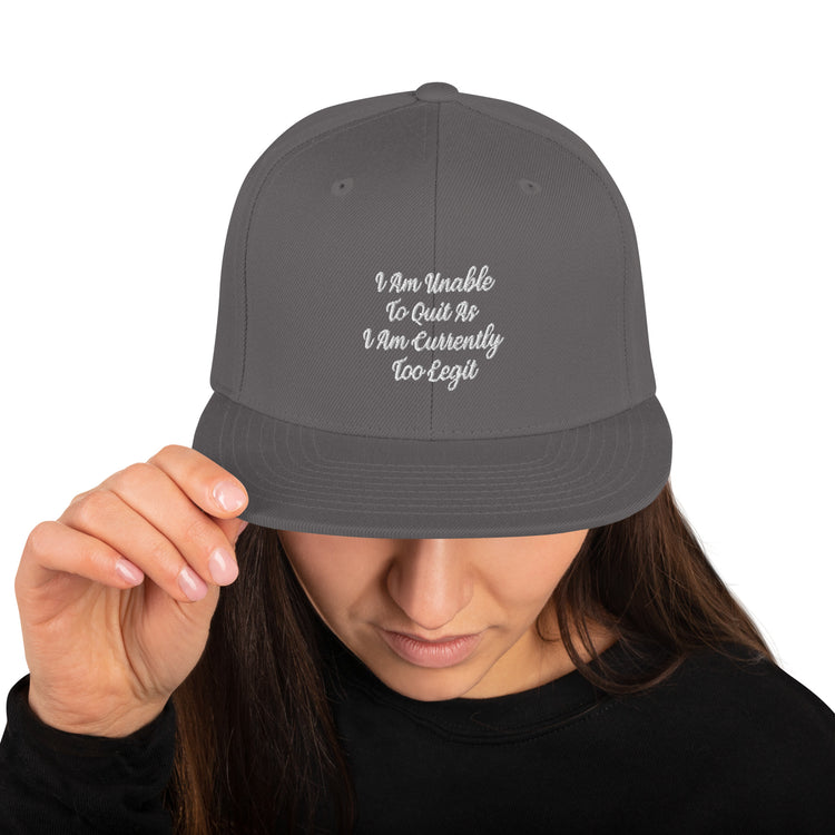 Snapback Hat Humorous Co-Worker Workout Working Out Sayings Enthusiast Novelty Motivational Slogan Phrases