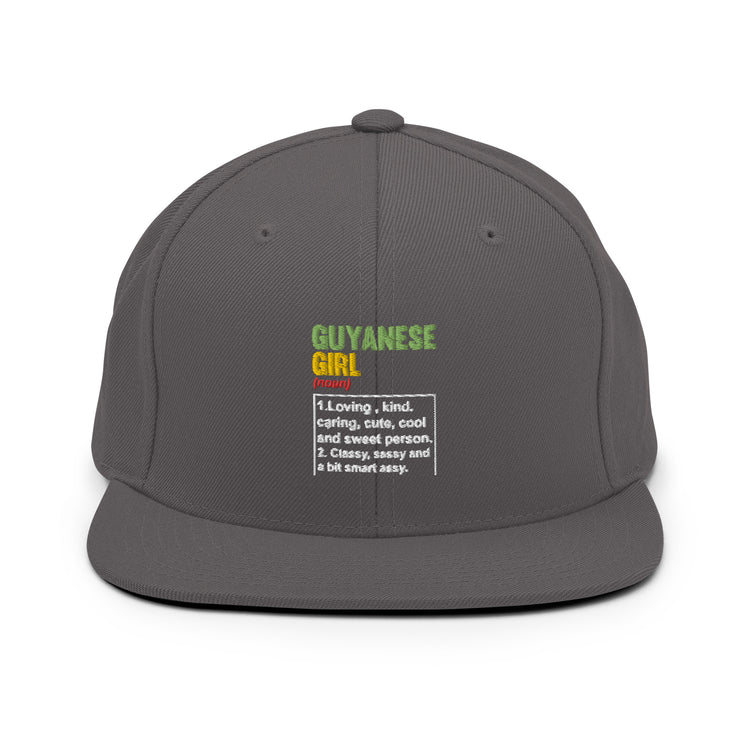 Snapback Hat Humorous Guyanese Girl British Nationalism Pun Novelty Patriotic Patriotism Characteristics Lover