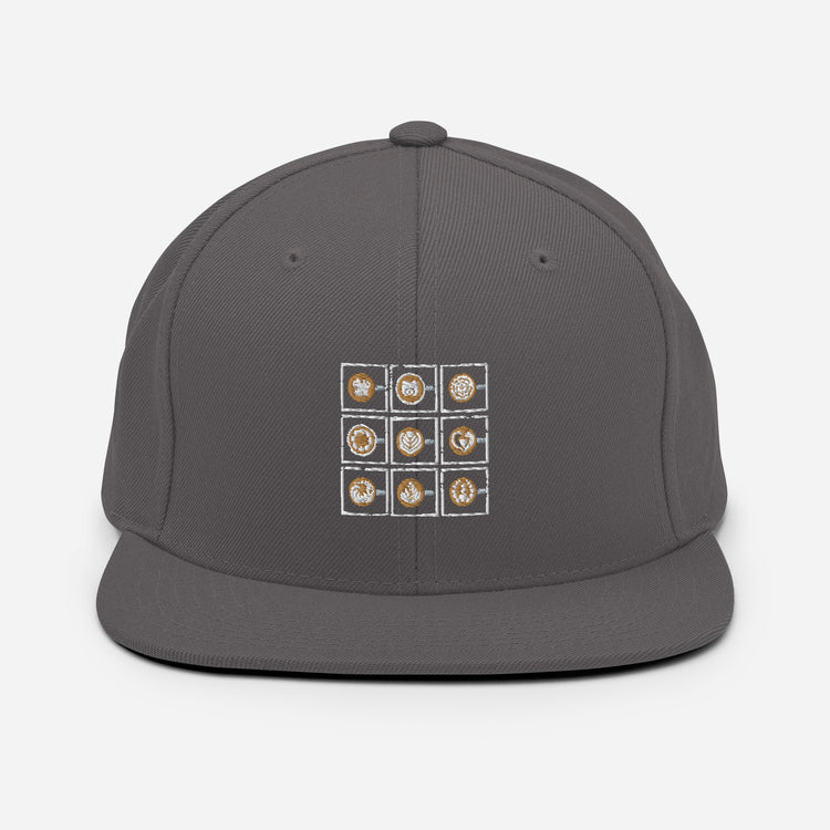 Snapback Hat  Espresso Arts Designs Caffeinated Drinks Barman Barkeeper Mixing Mixology