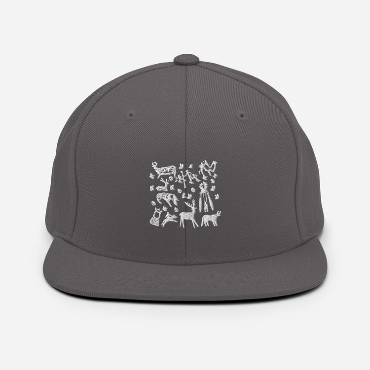 Snapback Hat Pictograph Carving Engravings Mimbres Drawing Figures Carves Illustration Lover