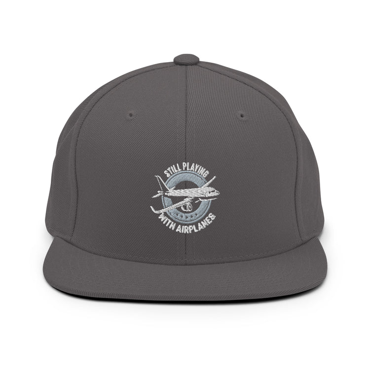 Snapback Hat Novelty Still Playing With Airplanes Copilot Outfit Aviation Aviator Seaplane Fan