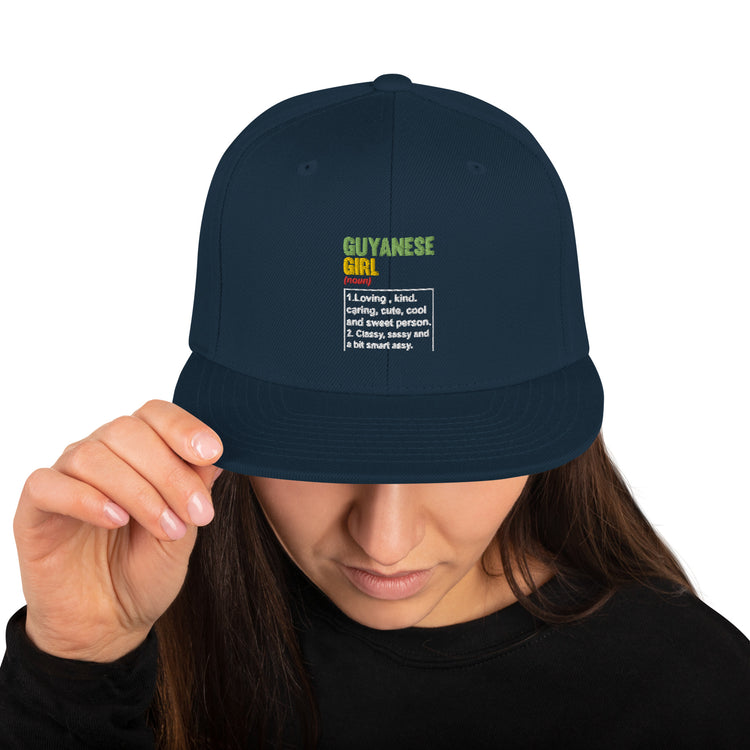 Snapback Hat Humorous Guyanese Girl British Nationalism Pun Novelty Patriotic Patriotism Characteristics Lover