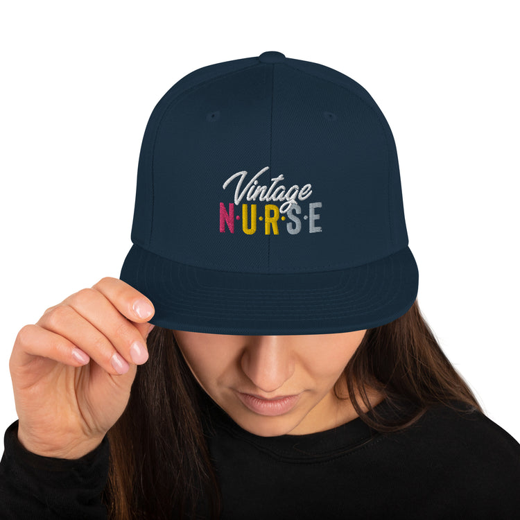 Snapback Hat Novelty Vintage Nurse Retro Medical Professional Hilarious Licensed Hospital Staff Tech Expert Fan