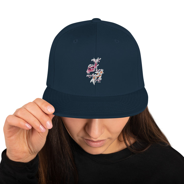 Snapback Hat  Japan Pondfish Lover Goldfish Chagoi Catfish Fishing Collector Fishes Charm