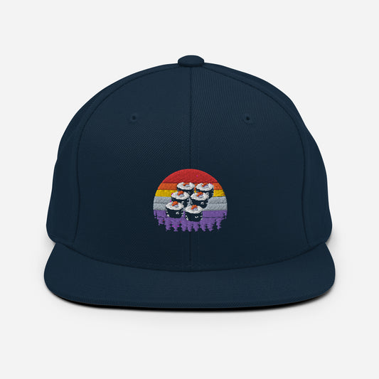 Snapback Hat Old-Fashioned Sashimi Japan Delicacies Nori Roll California Maki Crab Lover